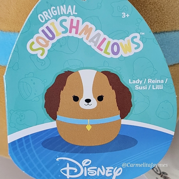 LADY 🐶🇬🇧 UK Brown Dog Fluffy Ears Disney's Lady & the Tramp Squishmallow NWT - Picture 3 of 10